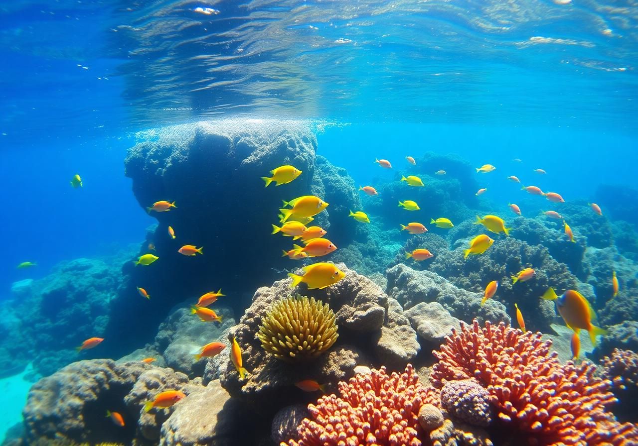 Colorful tropical fish and coral on the Florida Keys reef during a Key West snorkeling tour