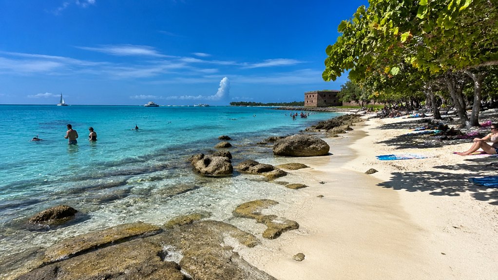 clear water historic rocky shoreline