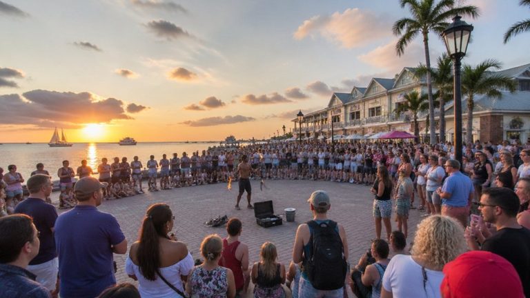 vibrant nightly waterfront sunset festival