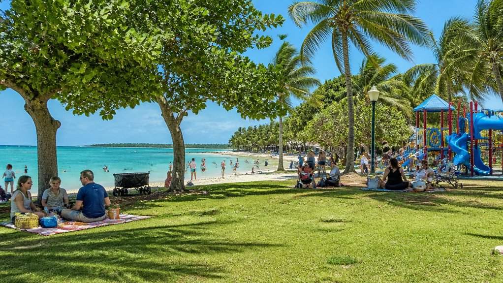 shaded family friendly beach picnic