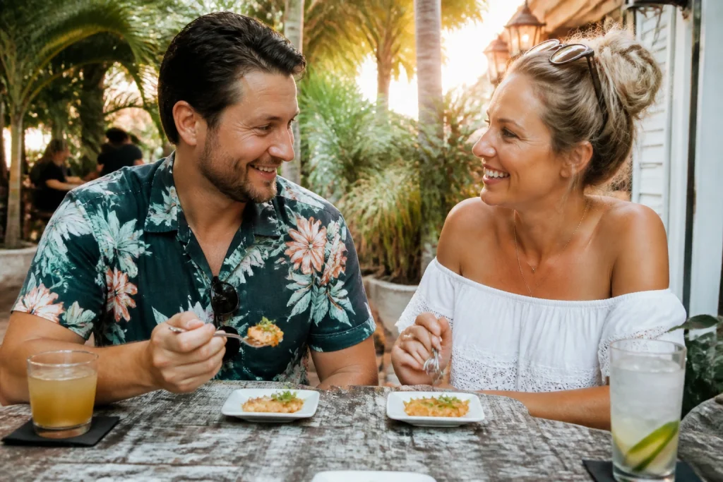 Travelers enjoying food tastings in Key West