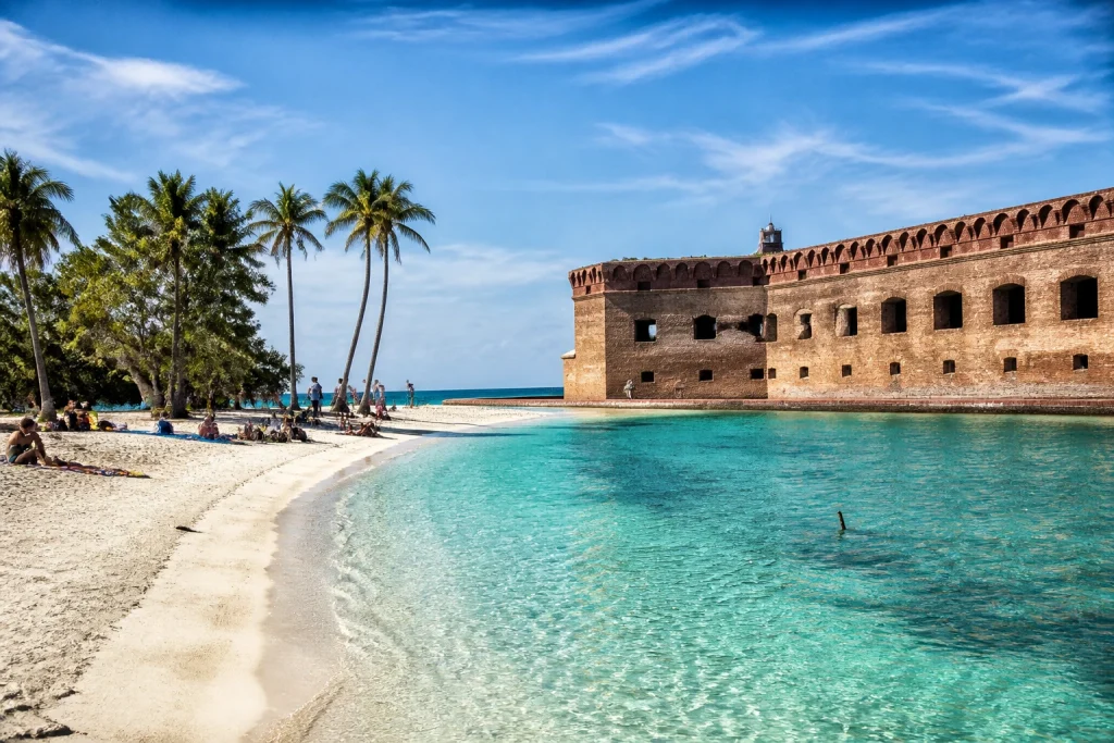 Historic fort and beach setting in Key West