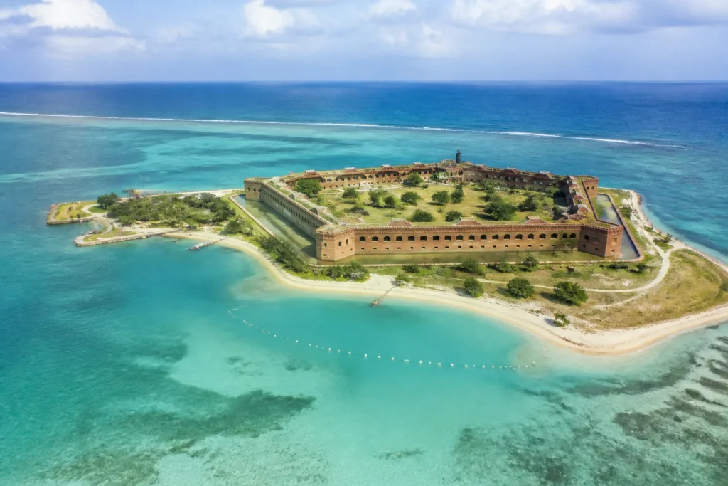 Aerial view of Garden Key and Fort Jefferson