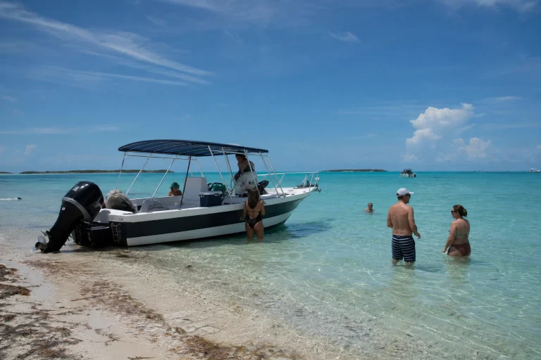 Excursion boat near a Key West sandbar