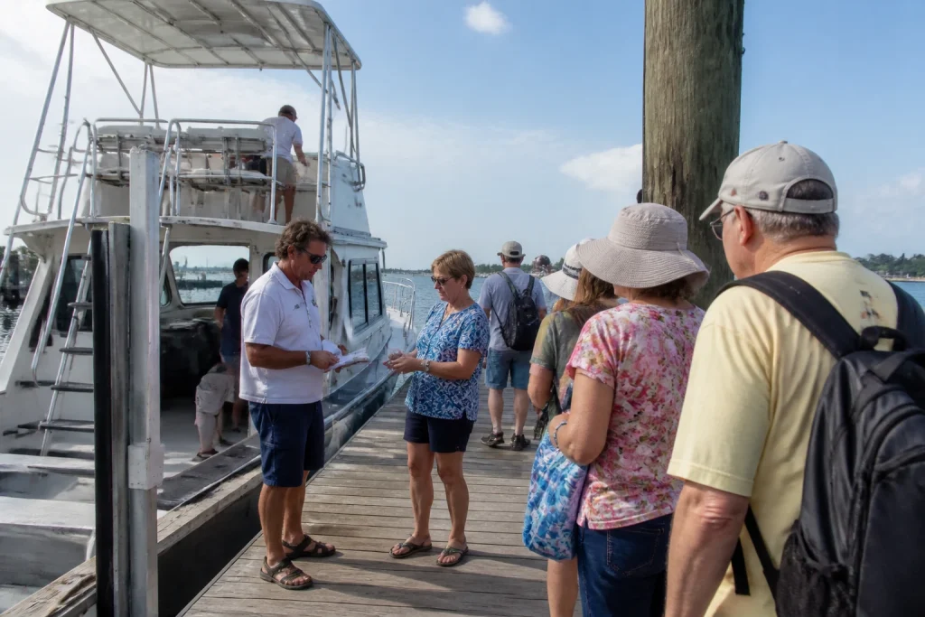 Excursion boat at a Key West marina dock