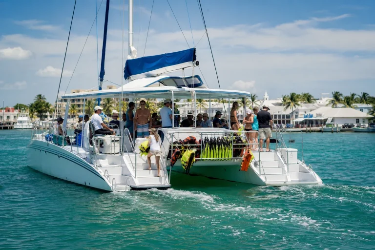Snorkeling catamaran departing the Key West waterfront