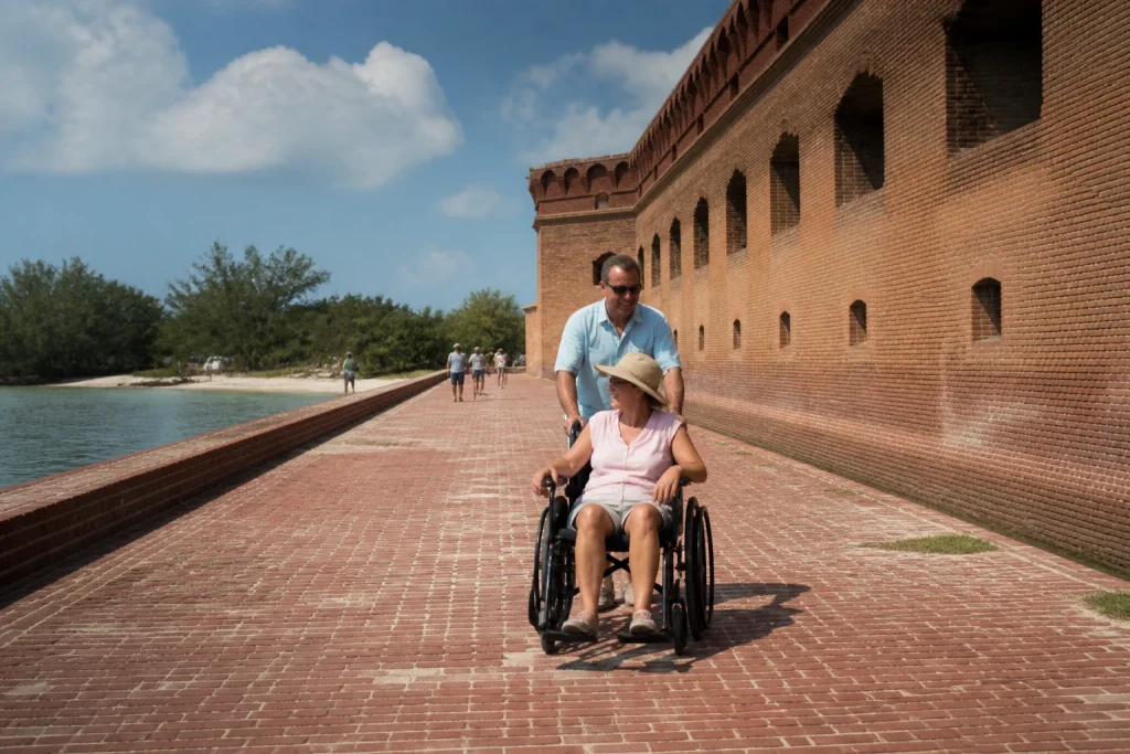 Accessible brick walkway at Fort Jefferson